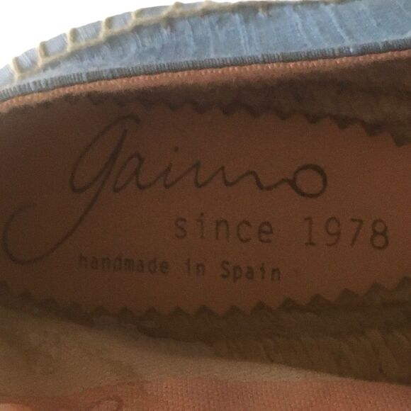 GAIMO Flat Slip-On Espadrilles Sandals Shoes Light Blue Satin Spain 8 - Picture 9 of 9